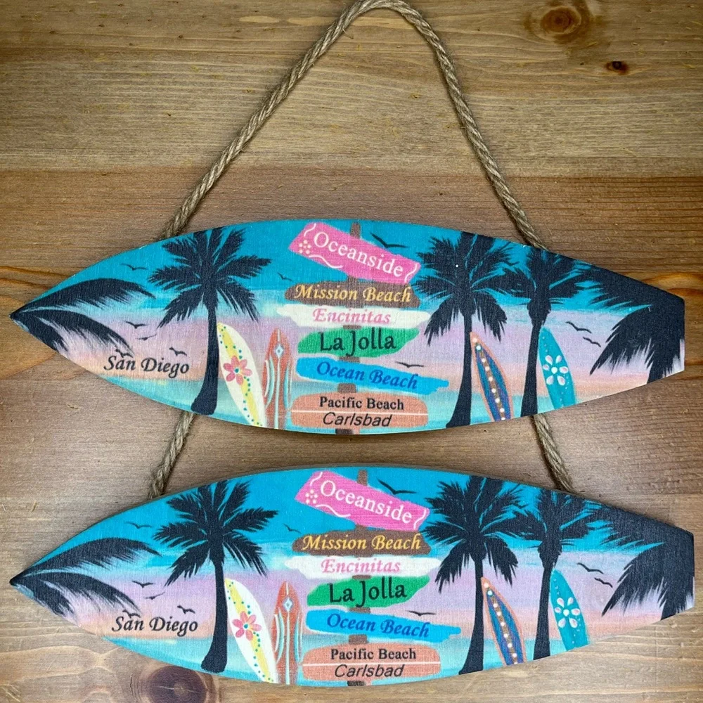 Colorful Surfboard Wall Decor Set of 2 - Picture 1 of 7